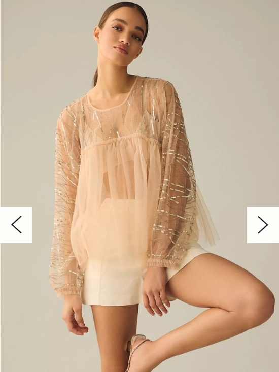 Anthropologie Tops - Forever That Girl Embellished
Sheer Top M